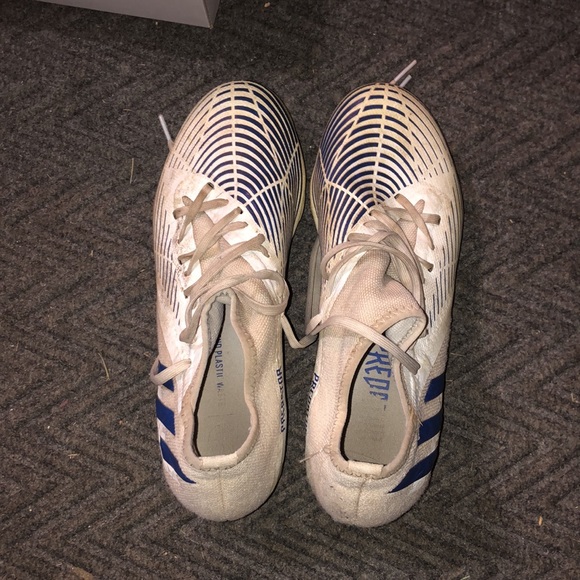 White and Blue Adidas Soccer Cleats - Picture 5 of 9